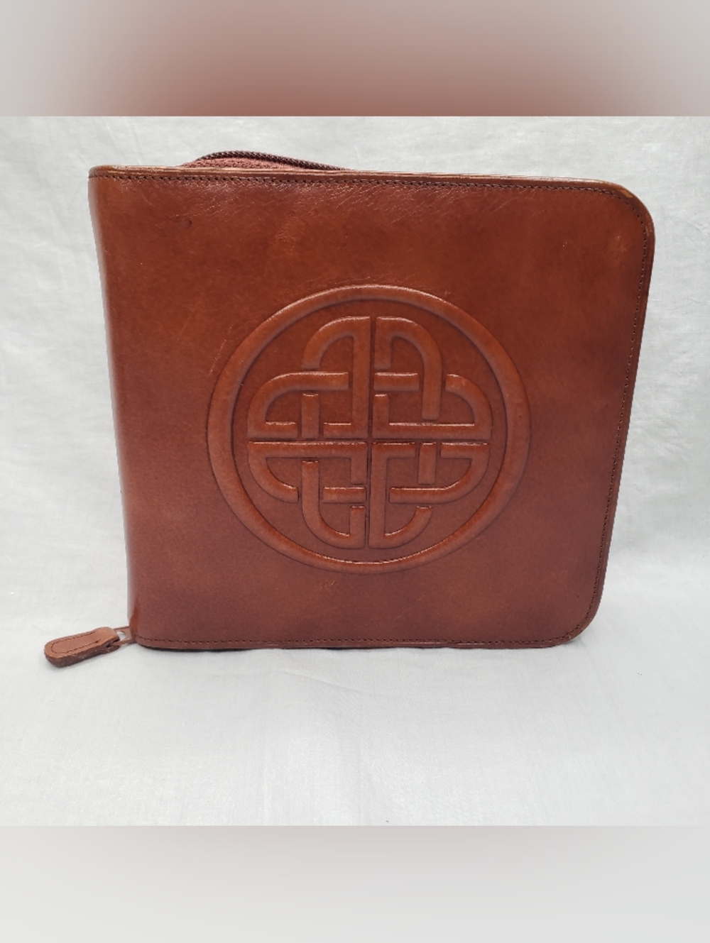Vintage Leather Zippered CD Case 24